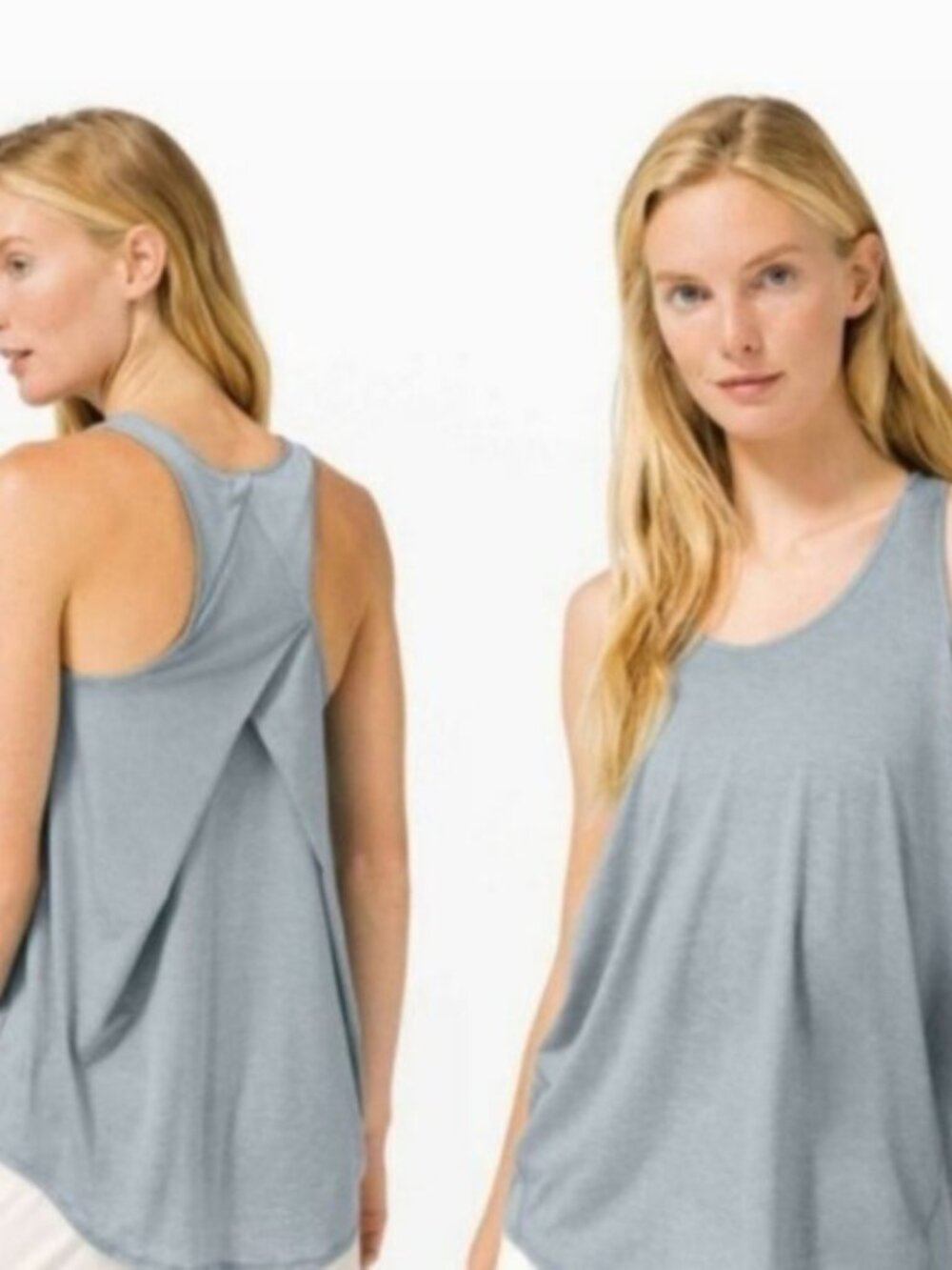 Lululemon Grey Essential Athletica Gym Yoga  Pleated Top Sz 8/10